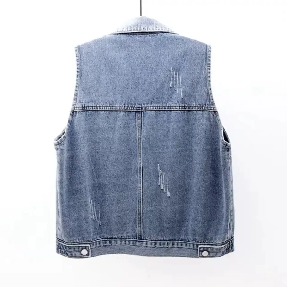 

Denim vest women's short 2020 spring and summer new simple big pocket sleeveless vest versatile loose top cardigan
