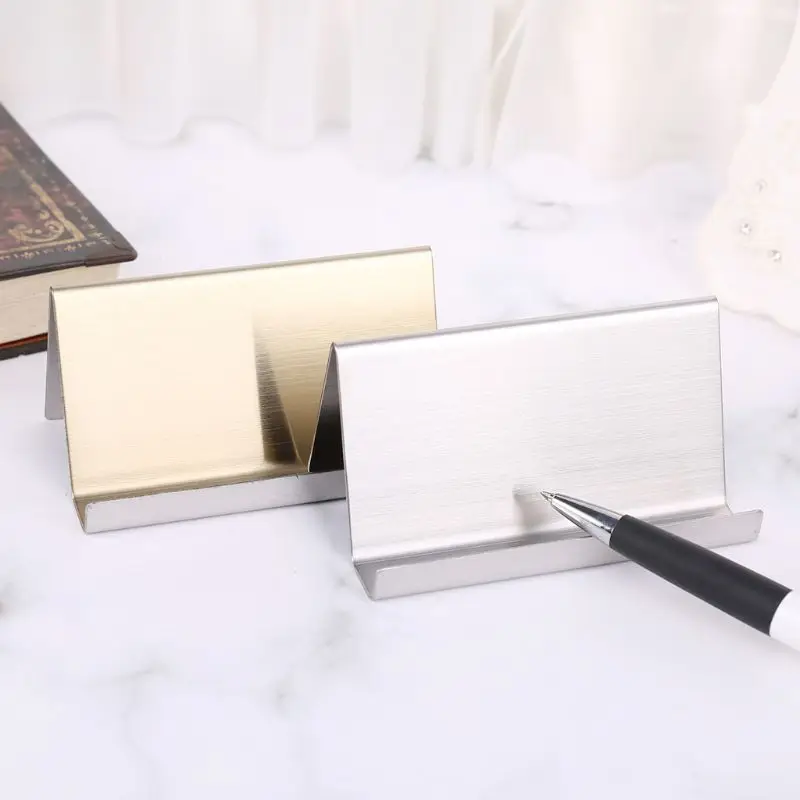 

Stainless Steel Business Name Card Holder Display Stand Rack Desktop Organizer U1JA