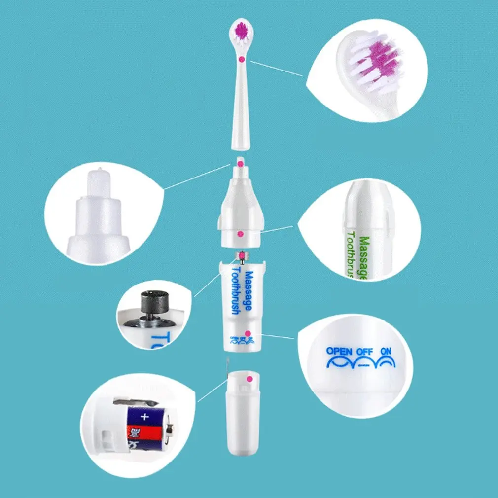 Cepillo de dientes el&eacute;ctrico para ni&ntilde;os, dispositivo de higiene bucal, resistente al agua, con bater&iacute;a, tama&ntilde;o compacto, 3 unids/set-1