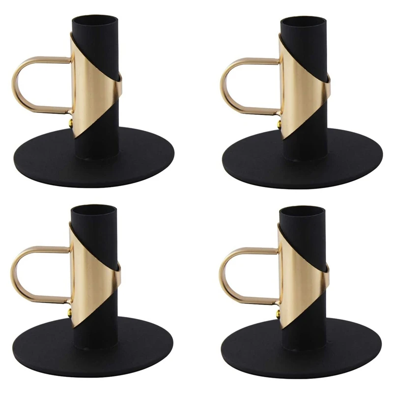 

4 шт. Подсвечники Для конусных свечей с ручкой, ретро железные подсвечники для домашнего декора, праздничные центральные части