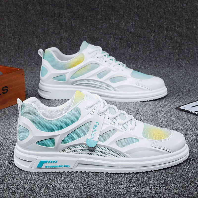 

Кроссовки мужские на шнуровке, модная повседневная обувь для скейтборда на платформе, дышащие, на шнуровке