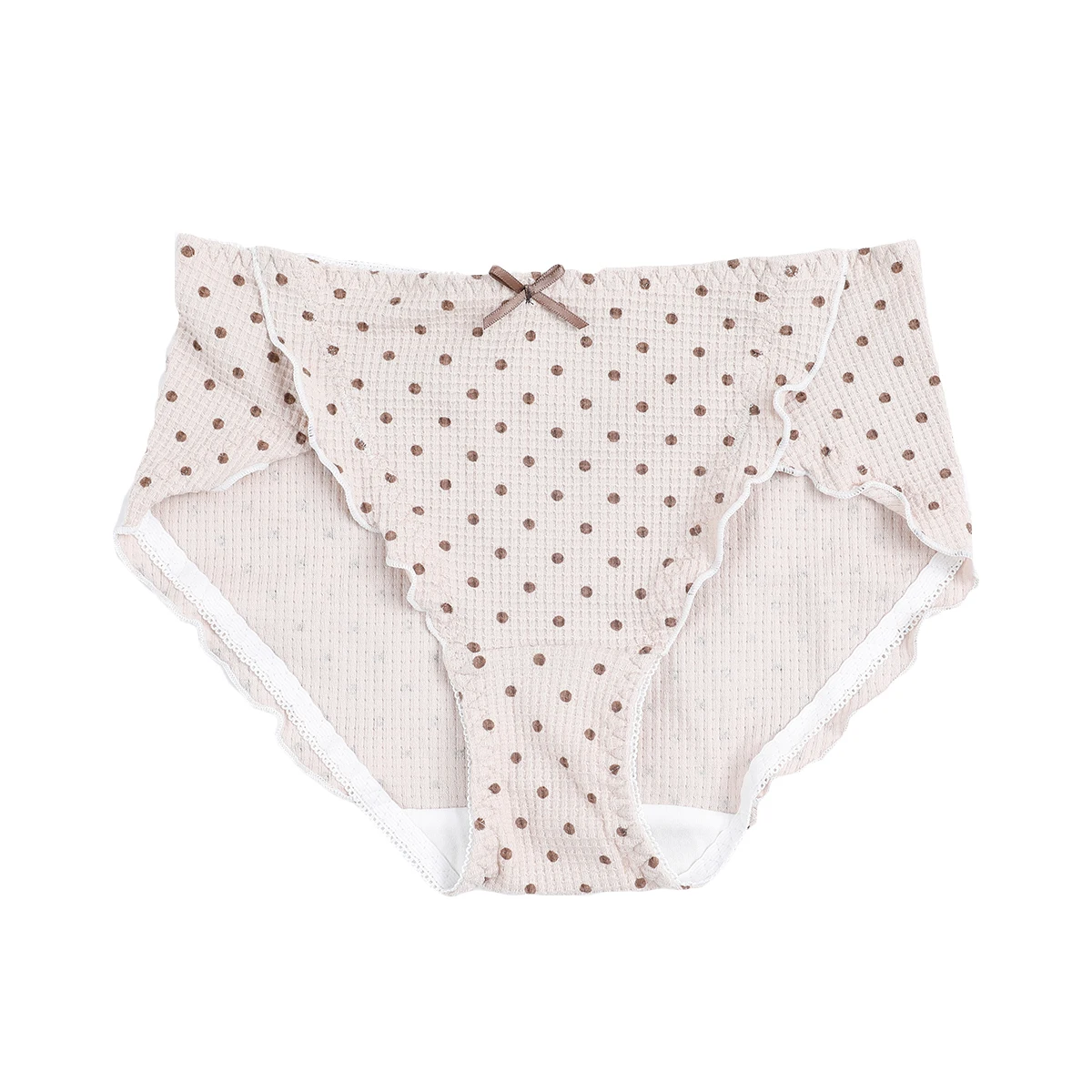

Wave point ruffles sweet Japanese girl low waist underwear