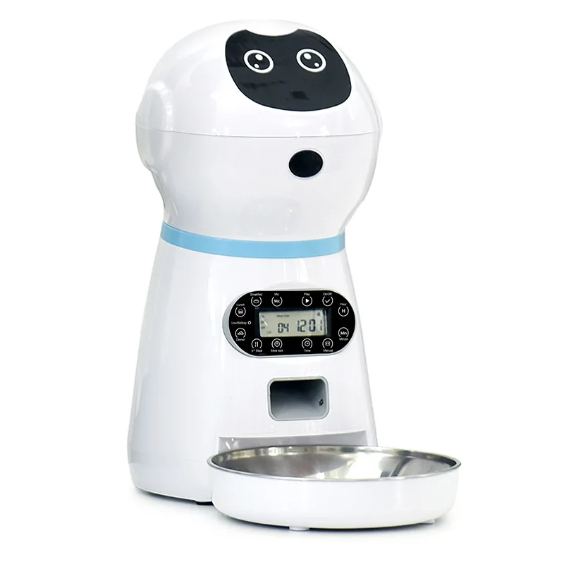 

Automatic Timing Pet Feeders With Voice Record Stainless Steel Dog Food Bowl Auto LCD Screen Timer Food Dispenser For Dog Cat