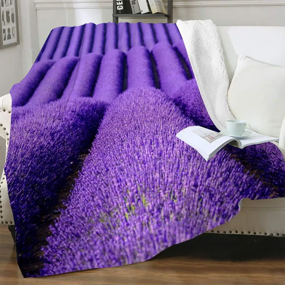 

NKNK Лавандовое одеяло с фиолетовым 3D рисунком для кровати, уличное одеяло, одеяло из шерпы, новое винтажное уютное одеяло для взрослых