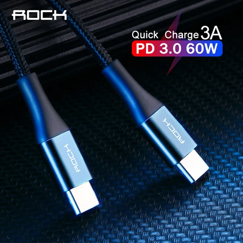 ROCK USB C к Type кабель для Samsung Galaxy S9 S8 нейлоновый передачи данных быстрой зарядки Xiaomi