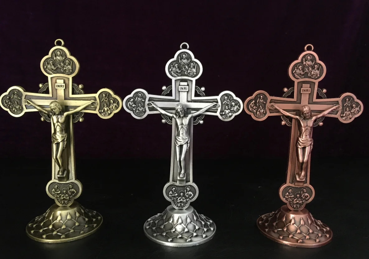 

Ancient red copper, titanium steel, 3 colors, 12 apostles, Jesus Christ cross