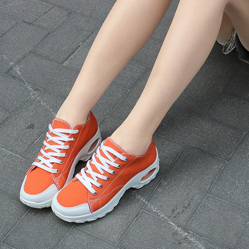 

Women Platform Sneakers Spring ladies Wedges Casual Shoes Women Trainers Femme Height Increasing Women Shoes Canvas shoes