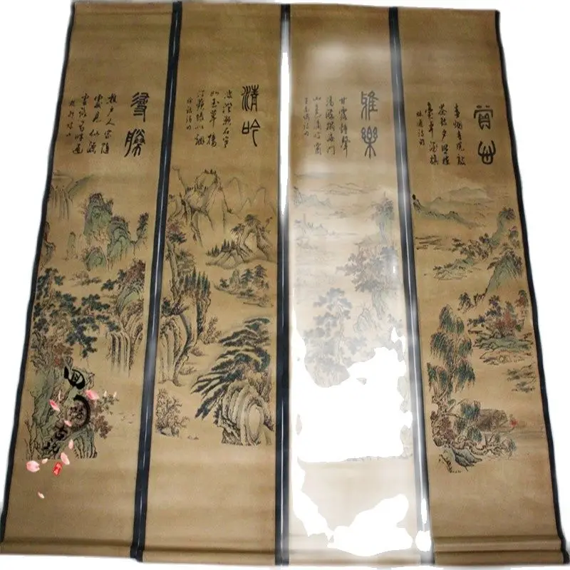 

Tiaoping landscape painting calligraphy traditional Chinese painting antique living room decoration painting Tang Yin landscape