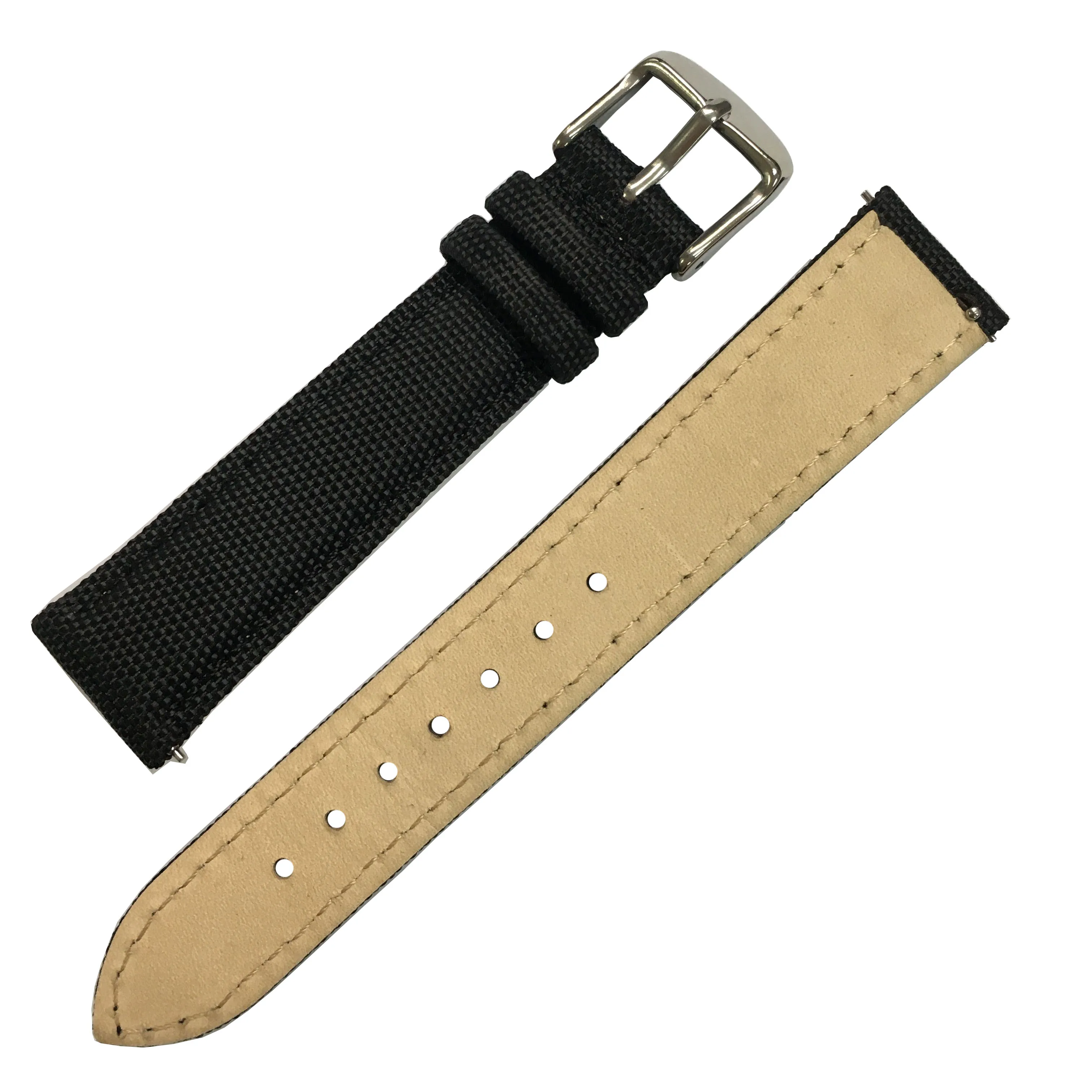 Высококачественный черный быстросъемный ремешок для часов Sailcloth 18 мм 20 22
