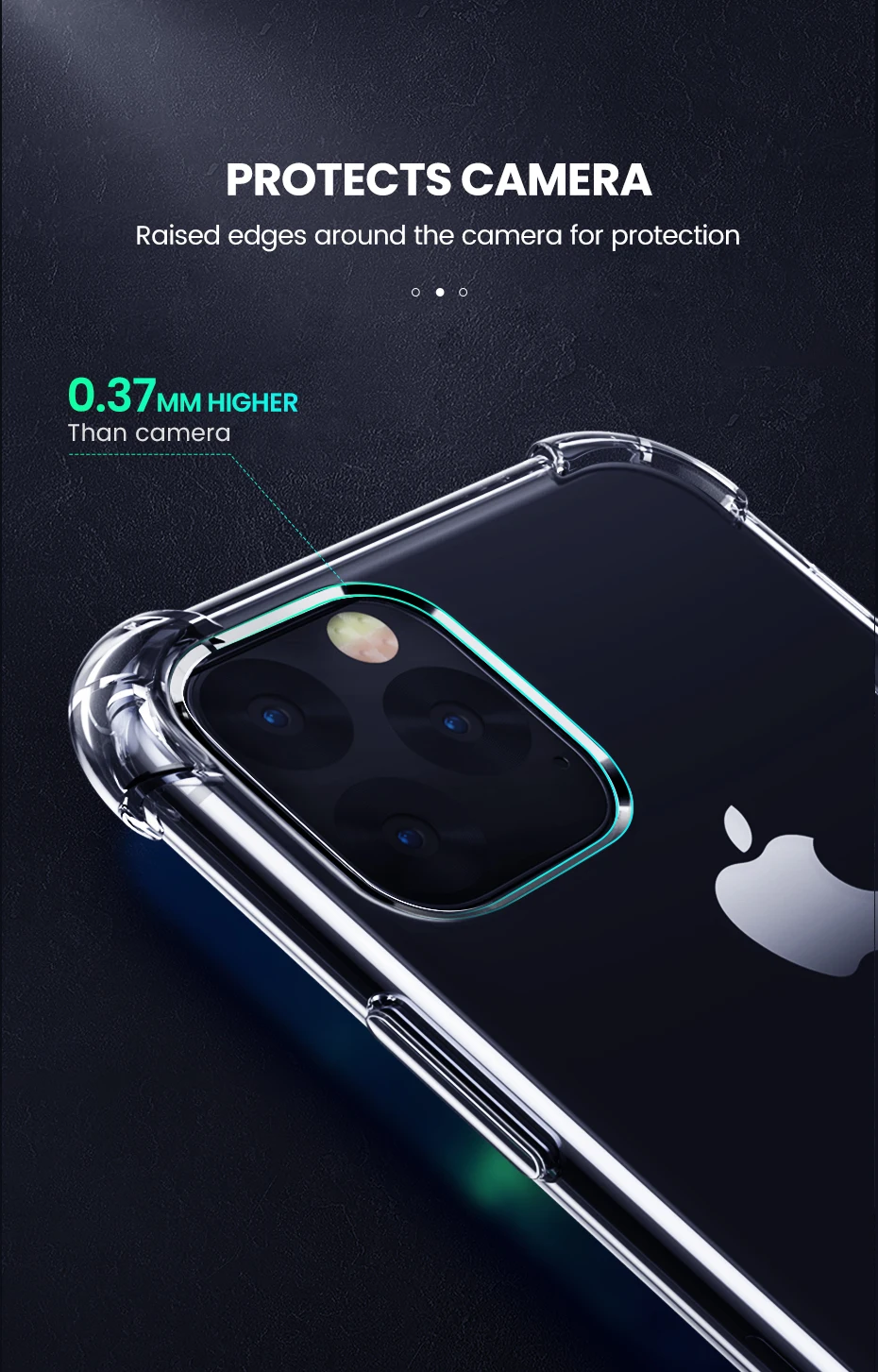 Ugreen для iPhone 11 Pro Max чехол, защитный, 4 угла, усиленный, с защитой от падения, прозрачный чехол для iPhone 11 Pro Max чехол для телефона