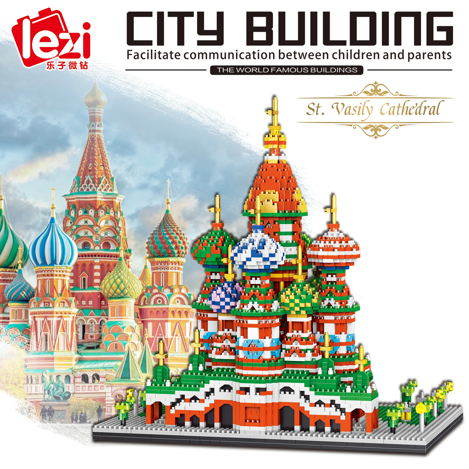 

Diamond Micro Block Street View Architecture the Cathedral of St Basil 4872 PCS Saint Basil's Cathedral building blocks for kid