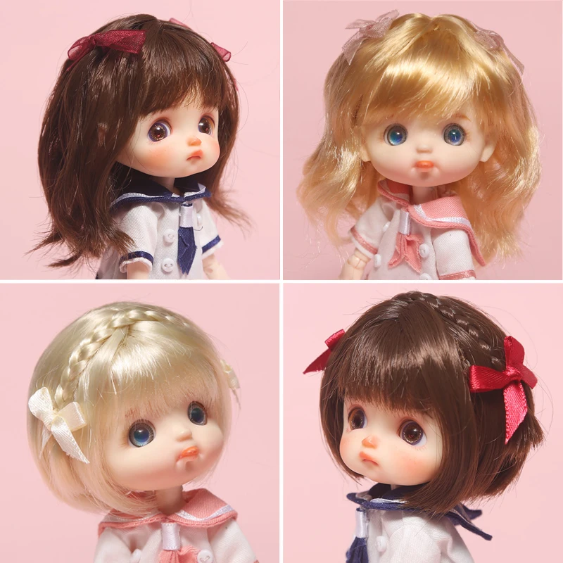1/8 парик для куклы Bjd высокотемпературные челки голова Бобо короткие волосы