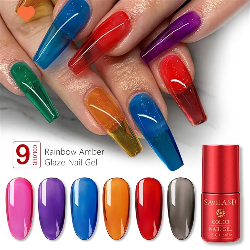 Новый Опаловый стеклянный лак для ногтей Желейный Янтарный гель Радужный