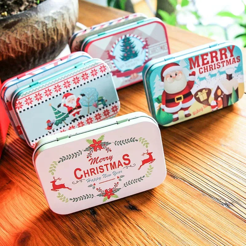 24 шт./компл. рождественские подарочные коробки жестяная коробка конфетная