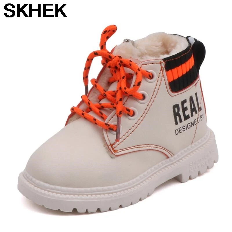 Детские ботинки SKHEK зимняя очень теплая обувь на плоской подошве детские мягкие