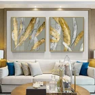 Белая и золотая птица перо настенный плакат скандинавский абстрактный холст картина скандинавский дом гостиная диван украшение картина