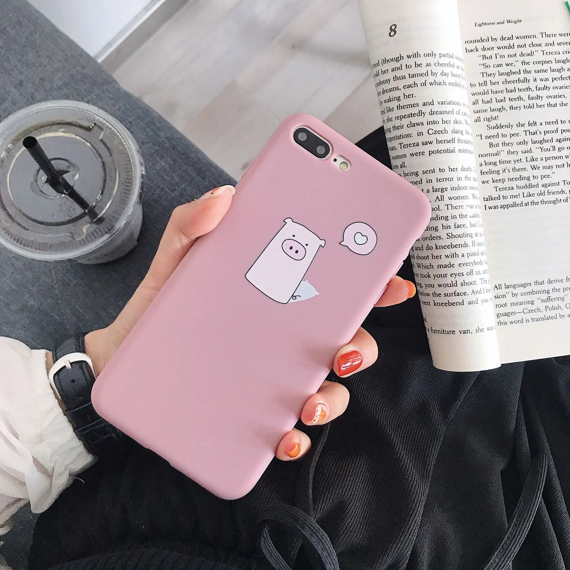 For iphone 11 Pro Max Case Funda iPhone 7 6 6s 8 Plus XR X XS Mobile phone Cute Cartoon Pig Couple Soft Back Cover Capa |
