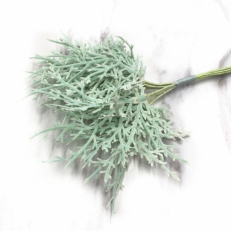 Light green YOOROMER 10 шт. искусственное растение сосновая ветка Рождественская елка свадебное украшение DIY аксессуары ручной работы Детский Подарочный букет - Цвет: Light green
