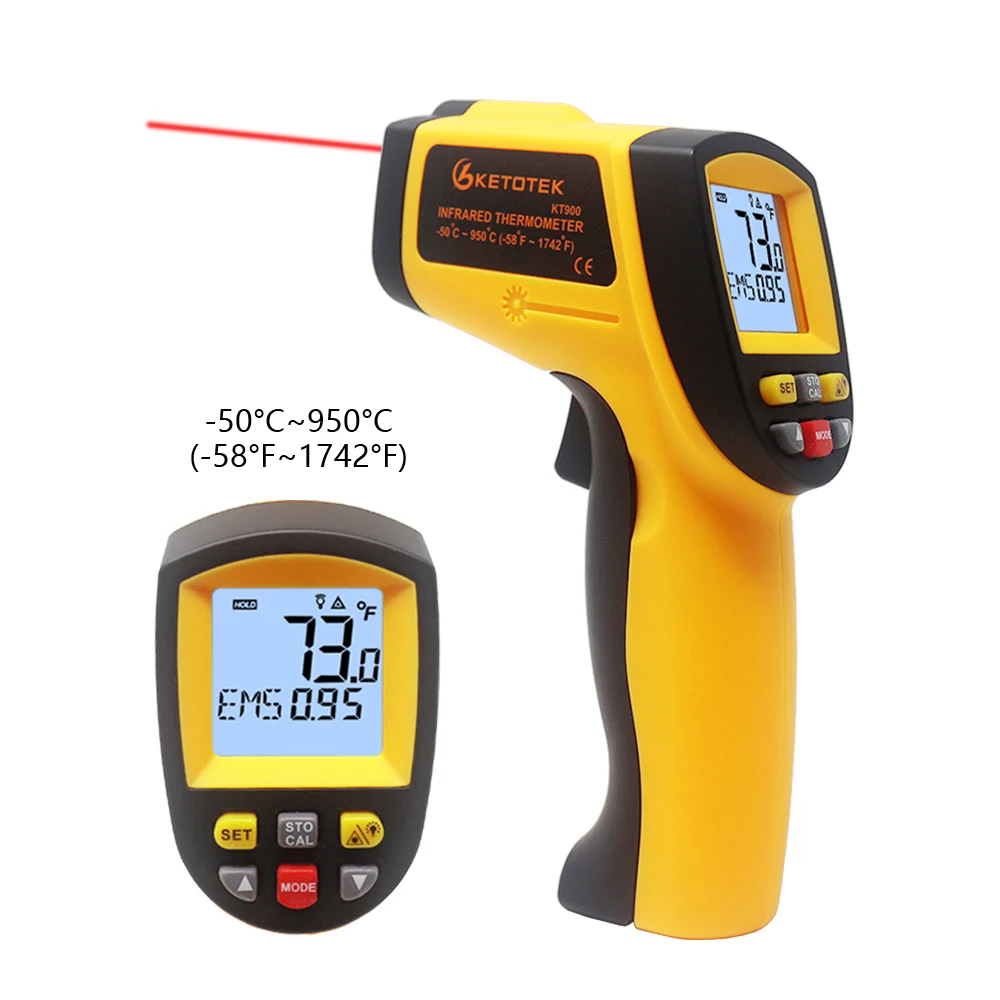 Digital Infrared Thermometer IR Laster Temperature Meter Non-contact LCD  Industrial Outdoor Gun Handheld Pyrometer 400 600 950