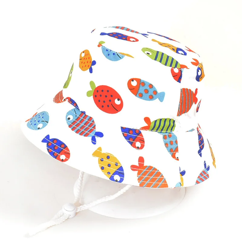 

2-8 Years Children Cute Bucket Hats Boys Girls Spring Summer Caps Cartoon Animal Pattern Hats Light And Thin Cotton