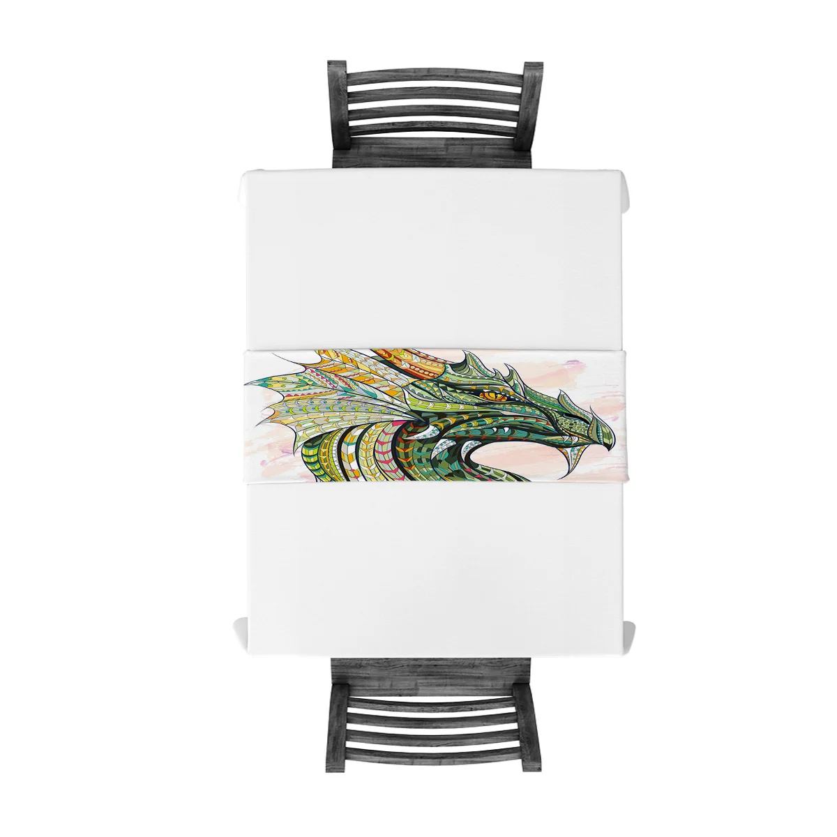 1 шт. зеленый дракон этнические иллюстрации современные настольные бегуны для