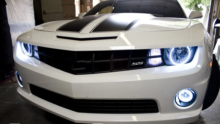 Для Chevrolet Camaro 2010 2011 2012 2013 ультра яркий SMD белый светодиодный ангельские глазки 2600LM 12V halo Кольцо Комплект дневного света