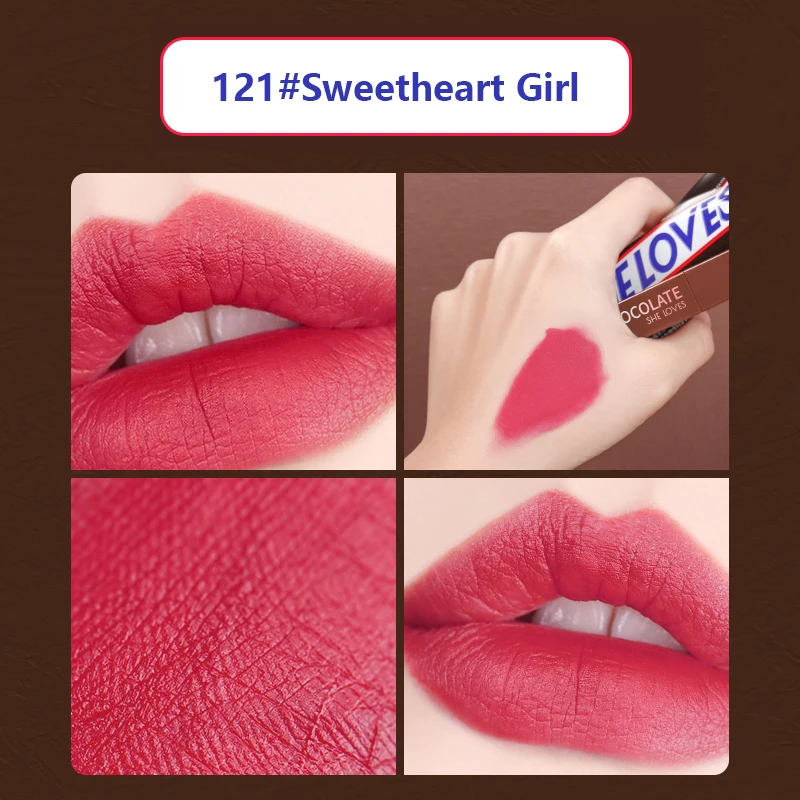 

Lipstick Chocolate Velvet Matte Lipstick Lip Glaze Lip Gloss Moisturizing Waterproof Long-lasting Lip Cosmetics Makeup TSLM1