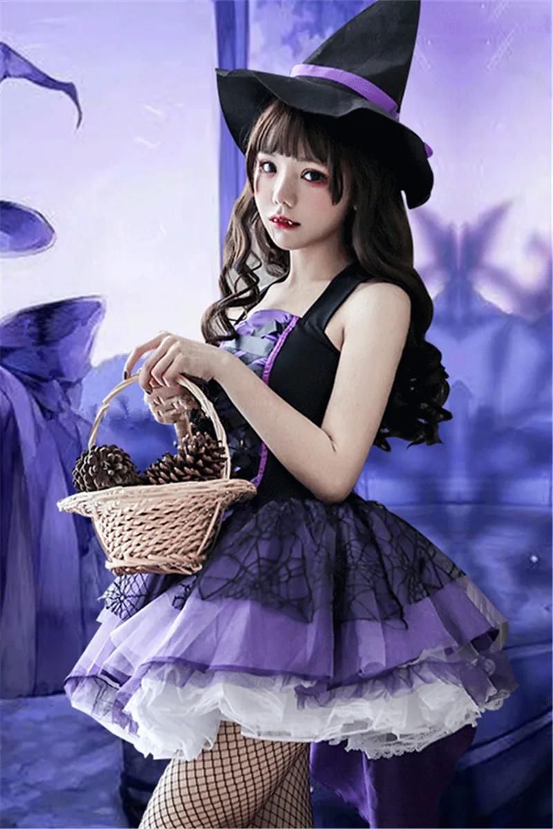 

Halloween Witch Cosplay Costumes Christams Party Suits Woman Party Dress