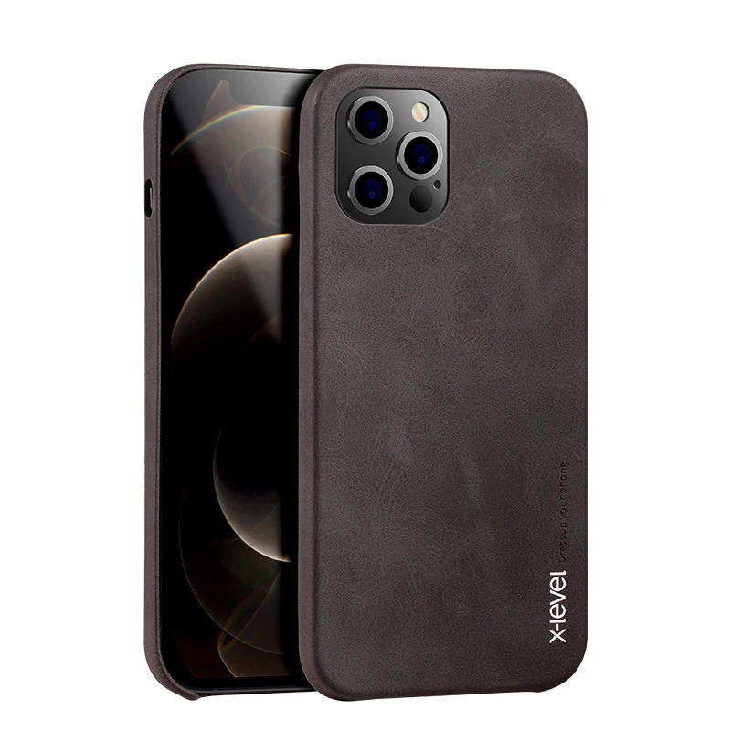 

X-Level PU Leather Case For iPhone 12 Pro Max Luxury Ultra Light Retro Back Phone Cover For iPhone 12 Mini Case Coque iPhone12