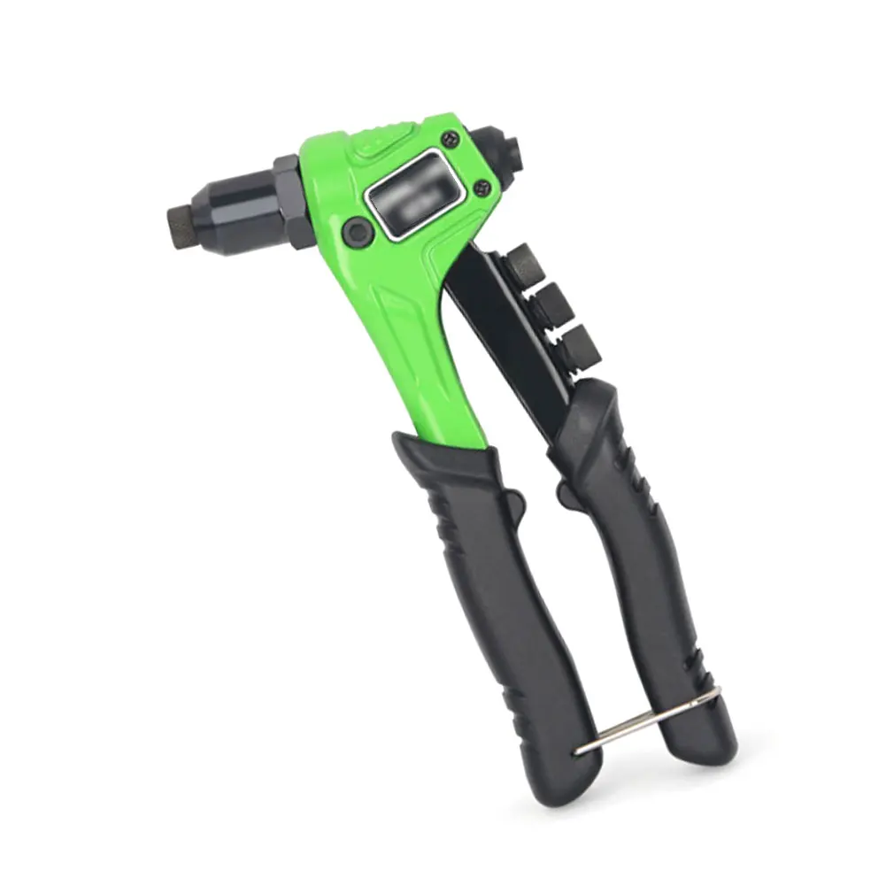 

Hand Riveter Rivet Gun Set Heavy-duty Manual Rivet Gun Automatic Rivet Tool with 4 Adapters 50 Rivet Nuts One-hand Rivet Tool