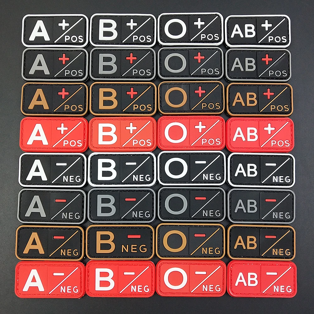 1 шт. положительные нашивки типа крови липучка для одежды ПВХ резиновые значки