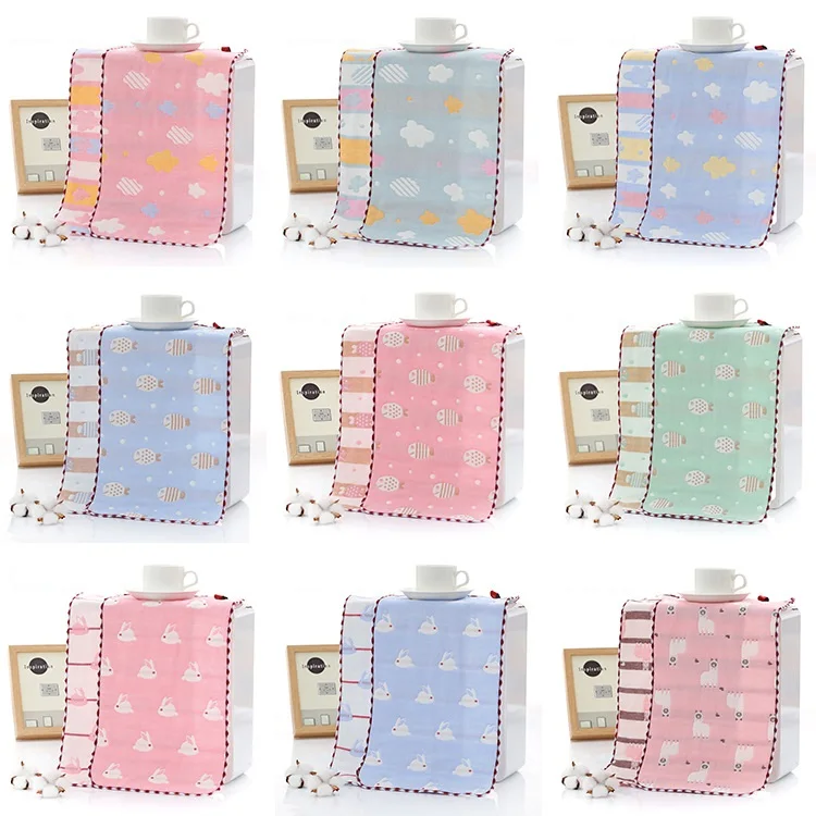 6 слойное хлопковое маленькое полотенце для детского сада детское Марлевое милое