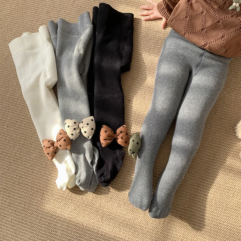 

Winter Warm Velvet Thick Children Tights Stockings Bowknot Baby Girl Leggings Newborn Pantyhose Cotton Anti-Pilling 1-6 YearsOld