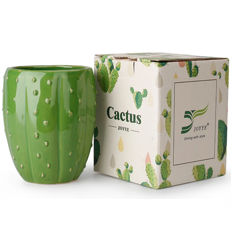 MIDOSHARK Творческий зеленая в форме кактуса Детская кружка для молока 300 мл | Дом и