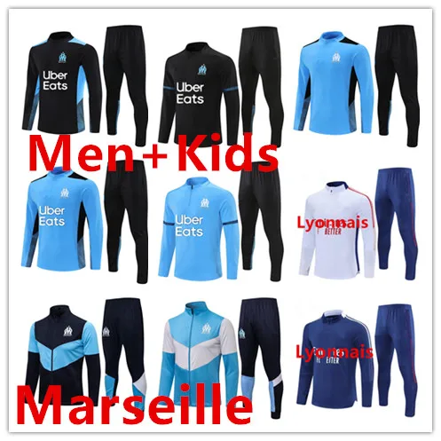 

Marseille Training suit Men + kids 21 22 Football tracksuit jogging 2021 2022 Marseilles survetement football chandal futbol