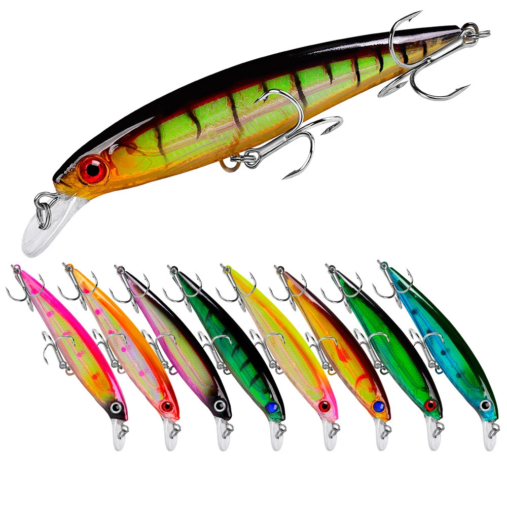 

11cm/13.4g Floating Lure Minnow Topwater Trolling Lures For Fishing Wobblers Pesca Artificial Hard Bait Fishing Tackle 10pcs/lot