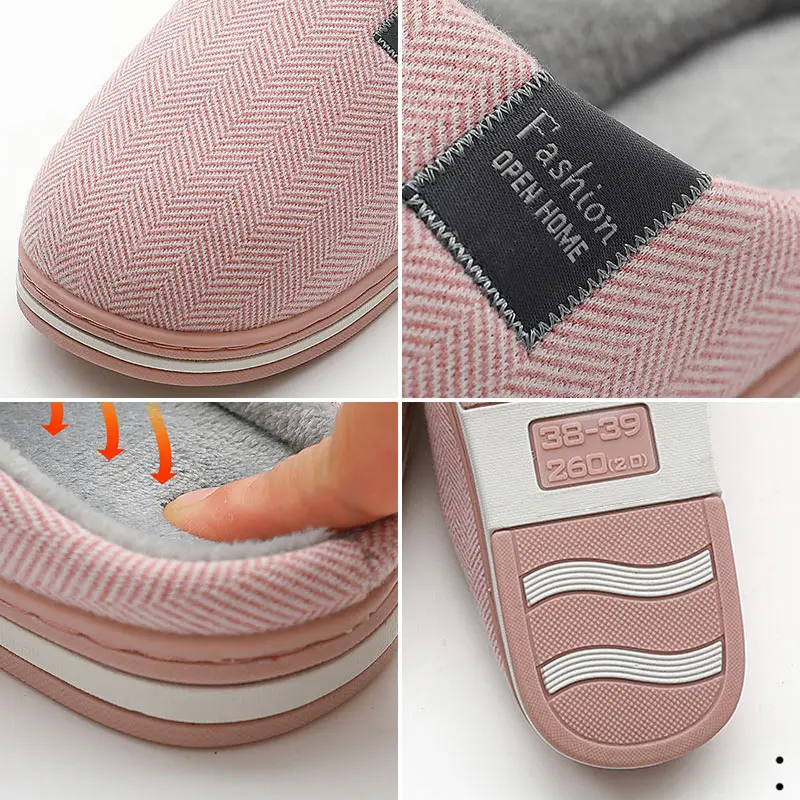 

Women Winter House Slippers Warm Plush Ladies Indoor Couple Shoes Woman Slipper Home Non Slip Female Platform Footwear 2020