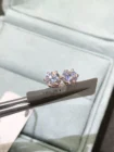 Geoki что обошли справа снизу алмаз Тесты, 18K, Розовая позолота, всего 1-2 Ct круглая идеально подходит D Цвет VVS1 серьги-гвоздики с муассанитом Серьги Серебряные украшения