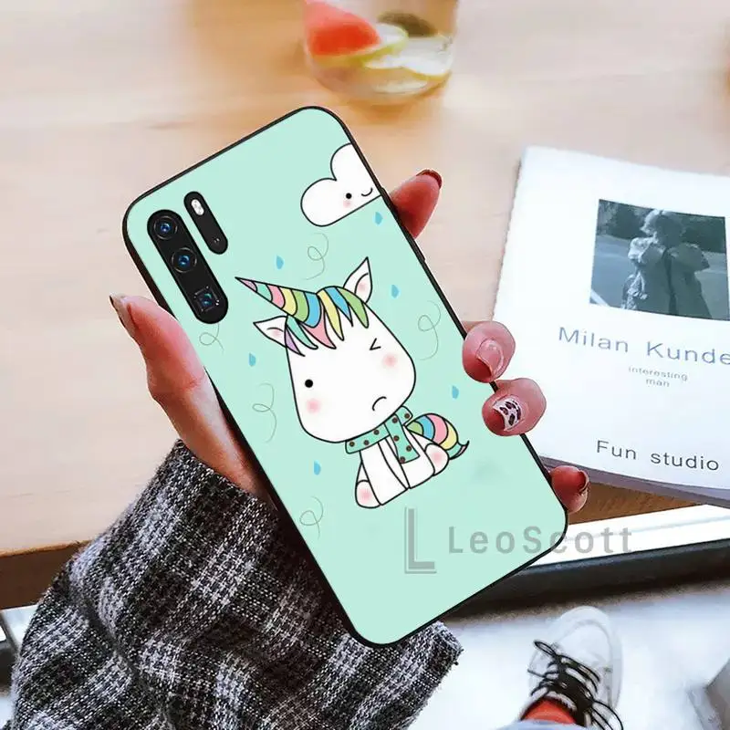 

Cute Rainbow Unicorn cartoon Phone Case For Huawei Y5 Y6 II Y7 Y9 PRIME 2018 2019 NOVA3E P20 PRO P10 Honor 10
