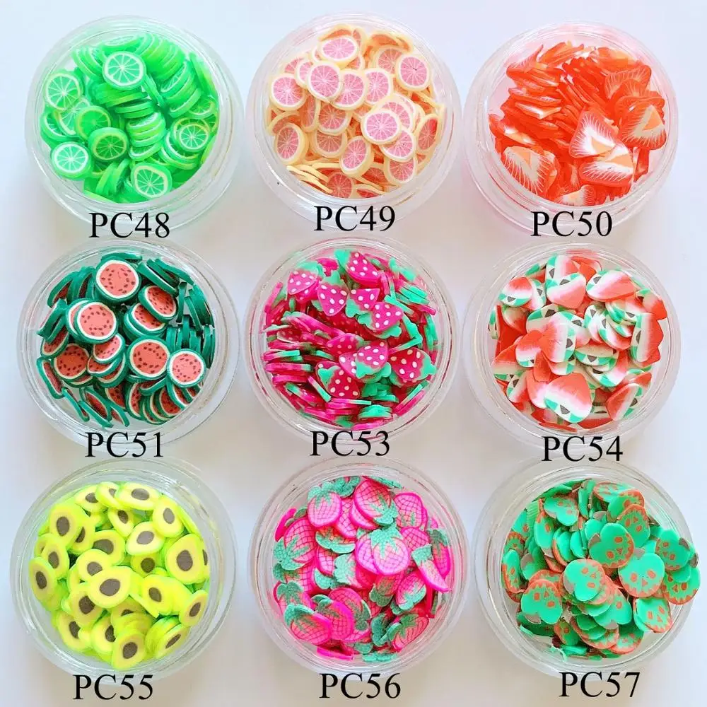 1Jar фруктовые ломтики 3D полимерные глиняные необычная Полимерная - Цена: 107.03