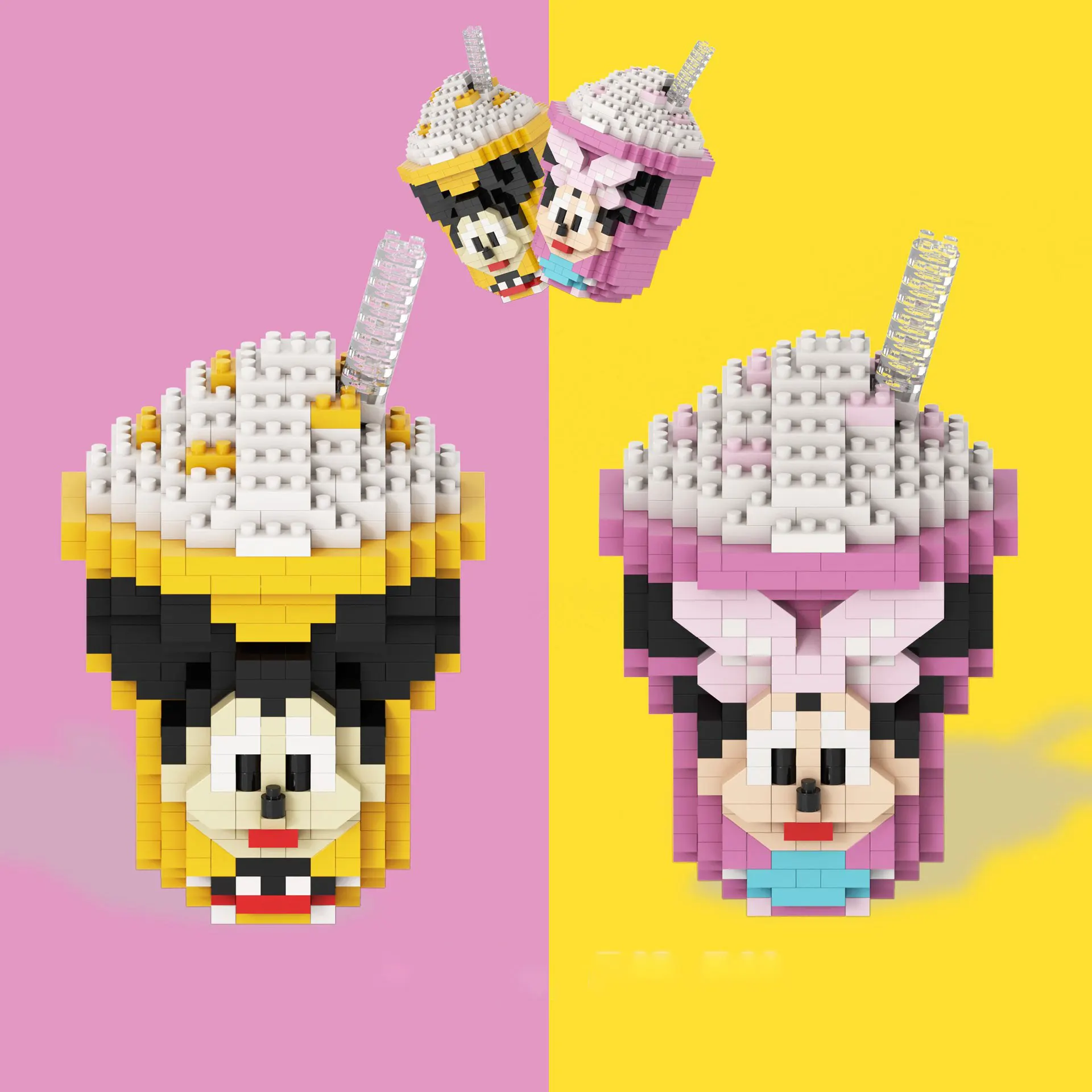 

Constructions On Model Anime Figure Minnie Mickey Cup Bricks Blocks Educational Toys Mini Brands Children Toys 6 To 10 Years