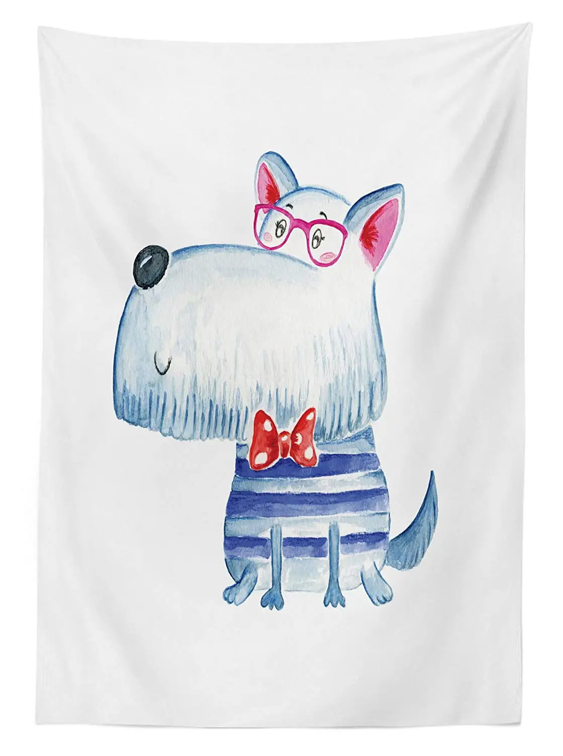 Хипстер уличная скатерть щенок собака с галстуком-бабочкой и очками Nerdy лучшие