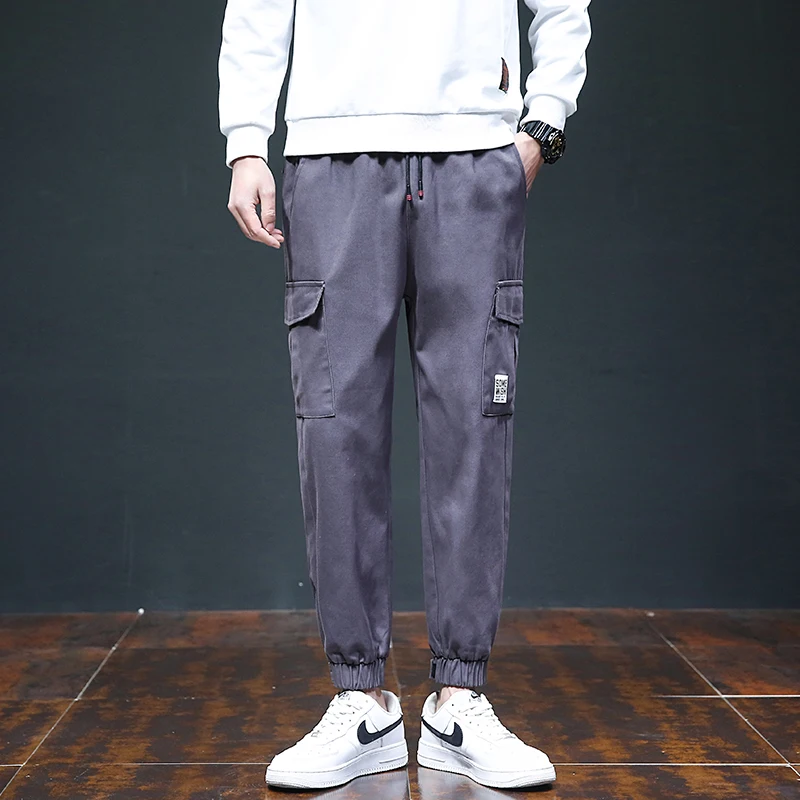 

Брюки-карго мужские однотонные, спортивные джоггеры, Повседневная Уличная одежда, весна 2021