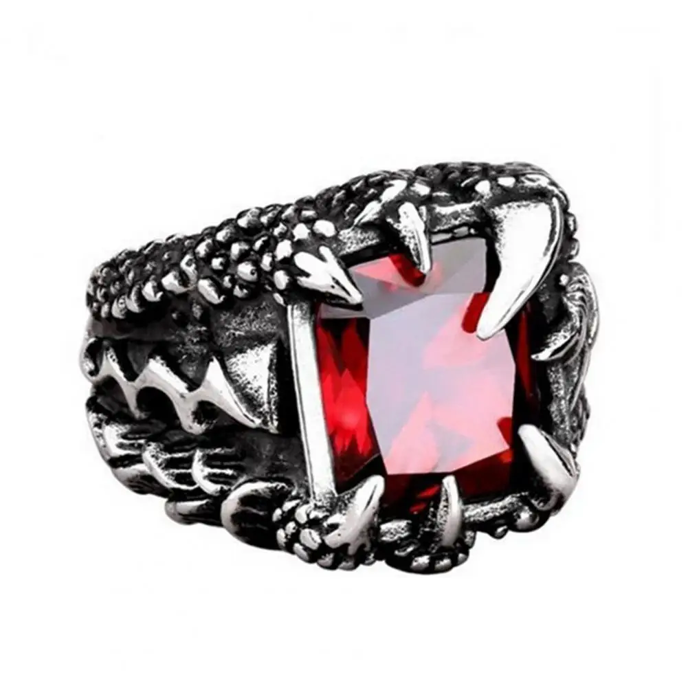 

Hot Sales!! Men Vintage Dragon Claw Shape Cubic Zirconia Inlaid Ring Party Prop Jewelry