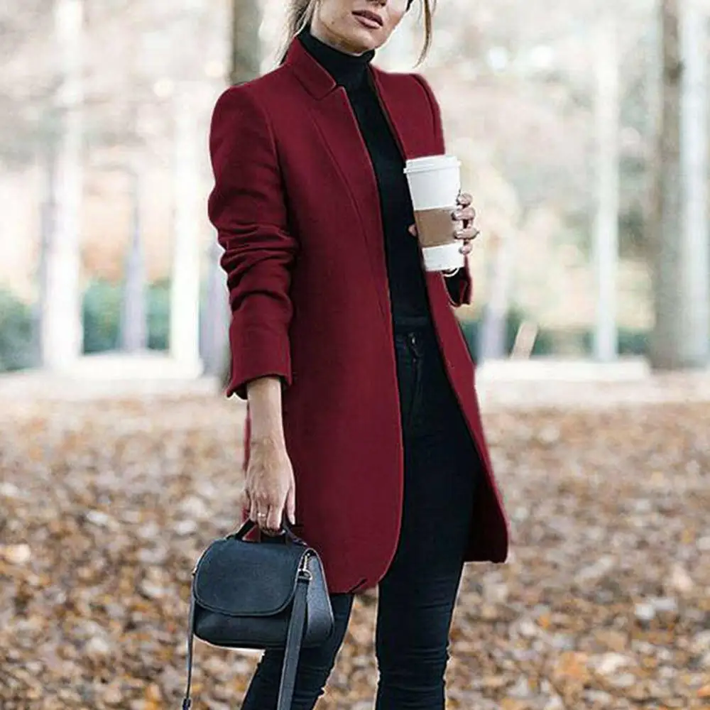 Кашемировое шерстяное Женское зимнее пальто больших размеров модное офисное