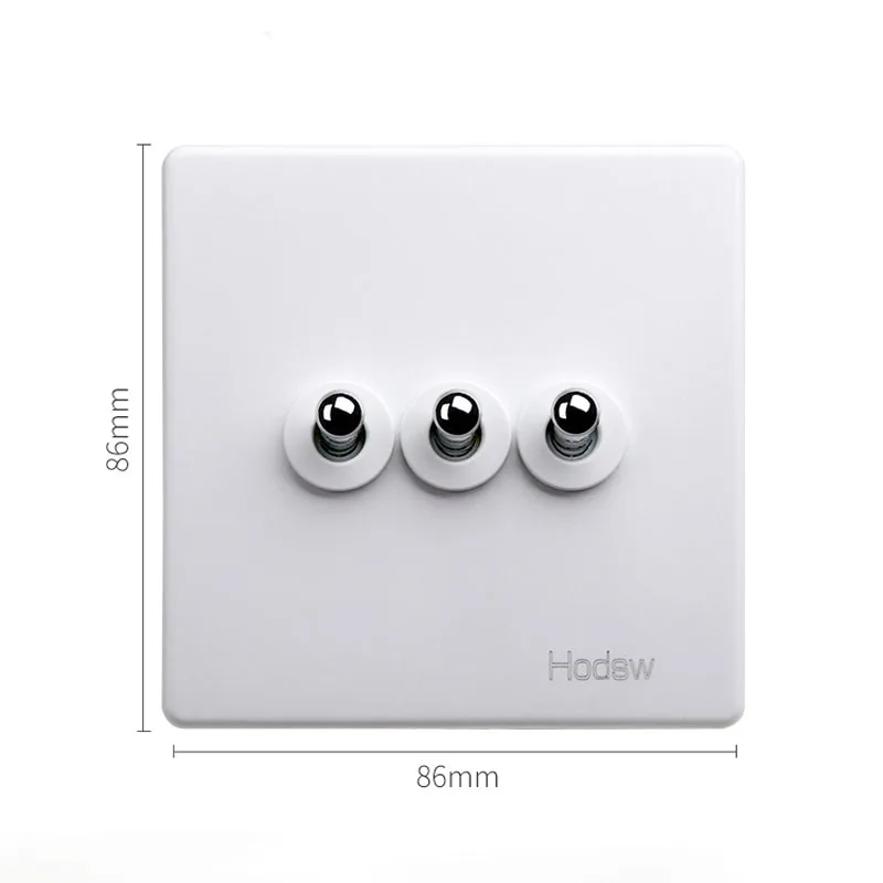 3-х клавишный настенный переключатель в стиле ретро с серебряным рычагом 86 видов