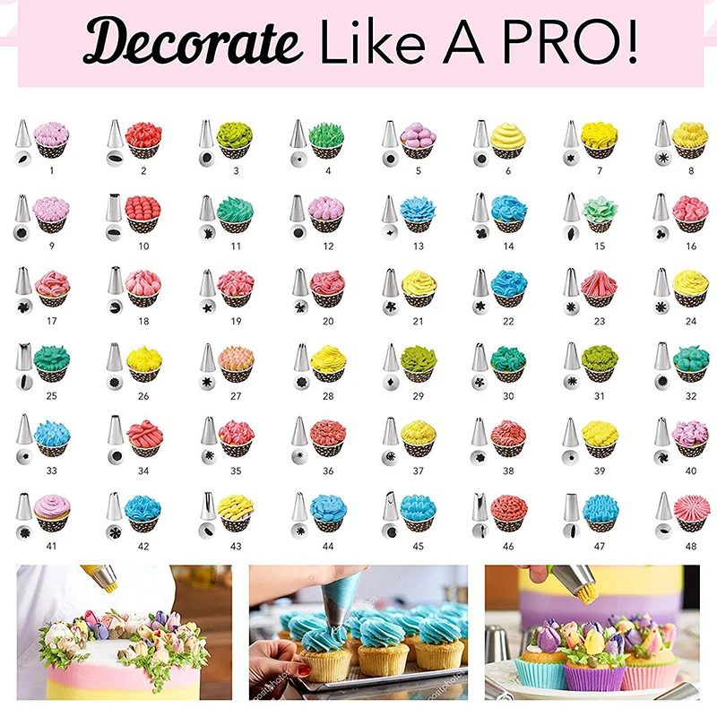 140 шт. насадки для украшения тортов набор инструментов торт насадка