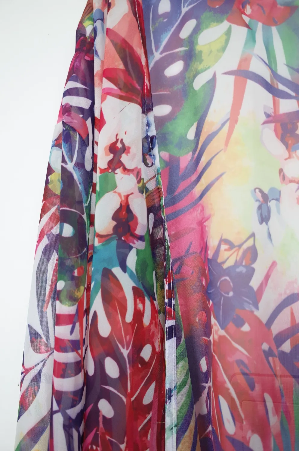 Цветочная туника для пляжа купальный костюм накидка длинное шифоновое пляжное