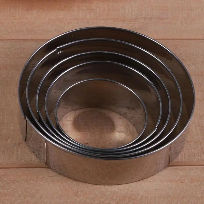 5 шт. круглые формочки для печенья из нержавеющей стали|Инструменты выпечки