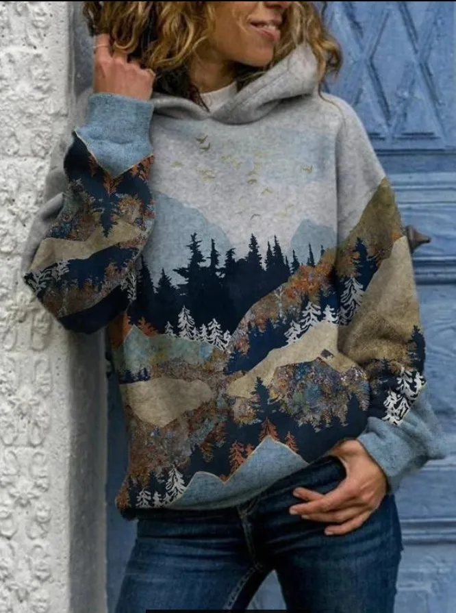 

2021 Autumn Winter Plus Size Hoodies Womens Cloths Casual Long Sleeve Leopard Hooded Tops Blouse Sweatshirt Bluza Damska Mujer